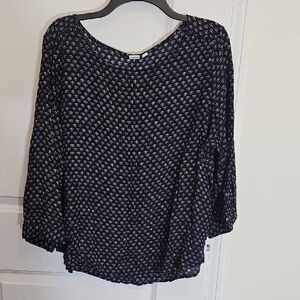 GAP Navy and White Patterned‎ Blouse
